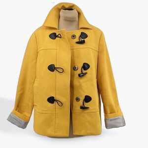 Banana Republic Yellow Duffle Toggle Barn Jacket Size Small Short Coat